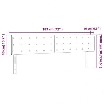 Kopfteil mit Ohren Grau 183x16x78/88 cm Kunstleder