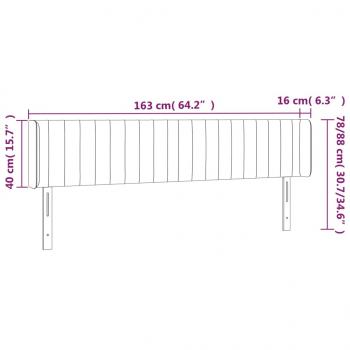 Kopfteil mit Ohren Dunkelgrau 163x16x78/88 cm Samt