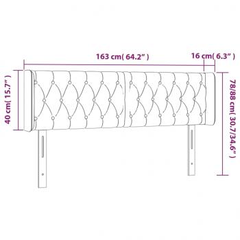 Kopfteil mit Ohren Hellgrau 163x16x78/88 cm Samt