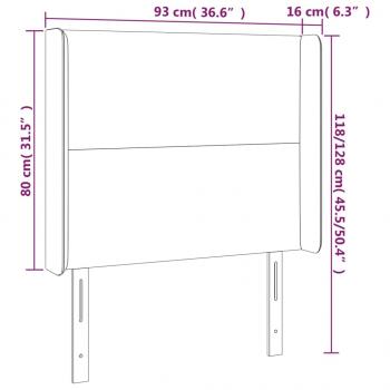 Kopfteil mit Ohren Dunkelgrau 93x16x118/128 cm Stoff