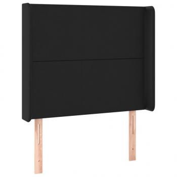 Kopfteil mit Ohren Schwarz 83x16x118/128 cm Kunstleder