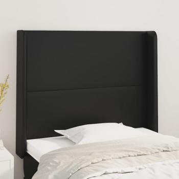 ARDEBO.de - Kopfteil mit Ohren Schwarz 93x16x118/128 cm Kunstleder