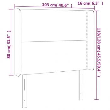 Kopfteil mit Ohren Hellgrau 103x16x118/128 cm Stoff