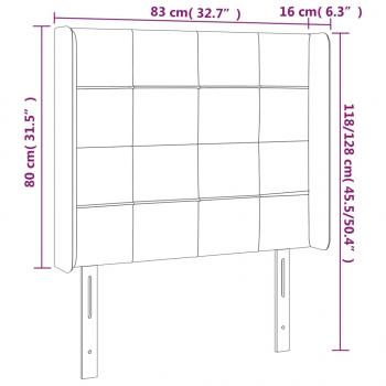 Kopfteil mit Ohren Hellgrau 83x16x118/128 cm Stoff