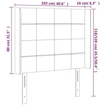 Kopfteil mit Ohren Schwarz 103x16x118/128 cm Stoff