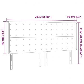 Kopfteil mit Ohren Weiß 203x16x118/128 cm Kunstleder