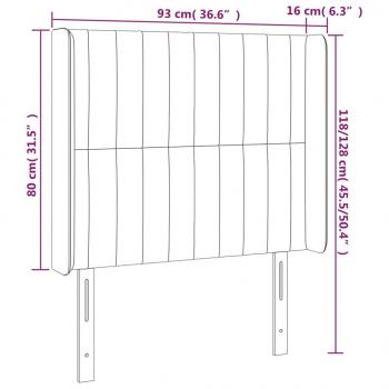 Kopfteil mit Ohren Hellgrau 93x16x118/128 cm Stoff