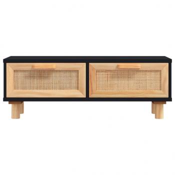 Couchtisch Schwarz 80x40x30 cm Holzwerkstoff Massivholz Kiefer