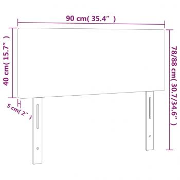 Kopfteil Hellgrau 90x5x78/88 cm Samt