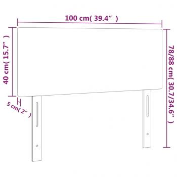 Kopfteil Weiß 100x5x78/88 cm Kunstleder