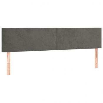 Kopfteile 2 Stk. Dunkelgrau 90x5x78/88 cm Samt