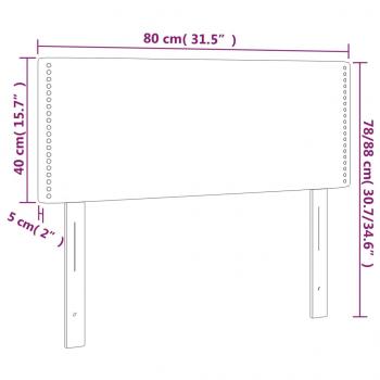 Kopfteil Hellgrau 80x5x78/88 cm Samt