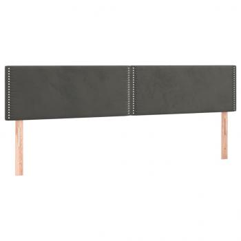 Kopfteile 2 Stk. Dunkelgrau 100x5x78/88 cm Samt