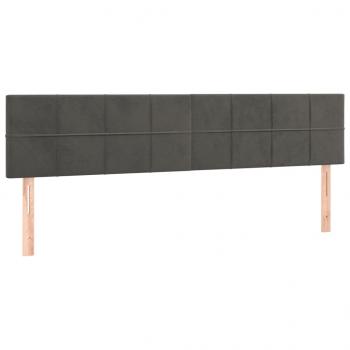 Kopfteile 2 Stk. Dunkelgrau 90x5x78/88 cm Samt