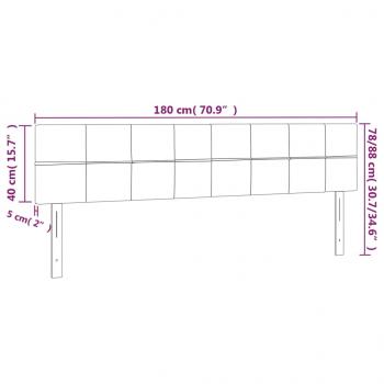 Kopfteile 2 Stk. Dunkelgrau 90x5x78/88 cm Samt