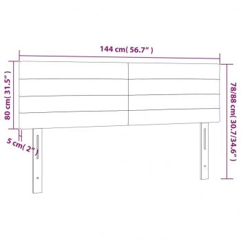 Kopfteile 2 Stk. Rosa 72x5x78/88 cm Samt