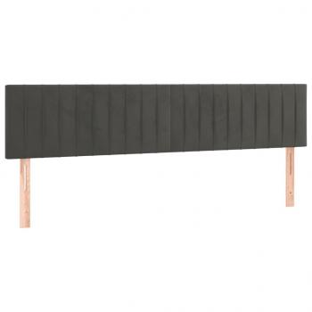 Kopfteile 2 Stk. Dunkelgrau 80x5x78/88 cm Samt