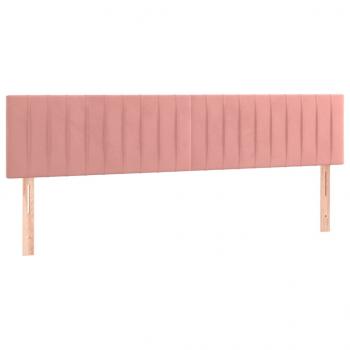 Kopfteile 2 Stk. Rosa 80x5x78/88 cm Samt