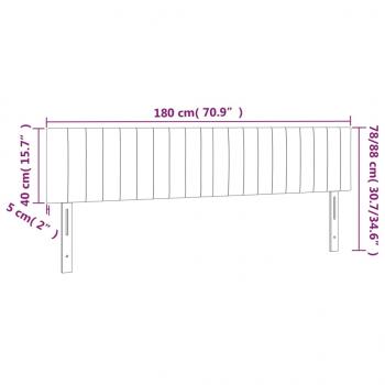 Kopfteile 2 Stk. Hellgrau 90x5x78/88 cm Samt