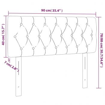 Kopfteil Hellgrau 90x7x78/88 cm Stoff