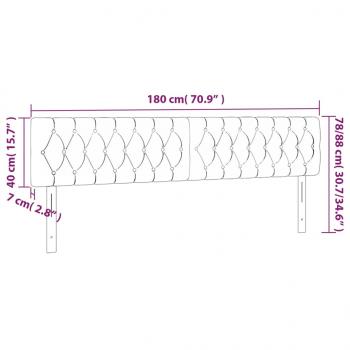 Kopfteile 2 Stk. Dunkelgrau 90x7x78/88 cm Stoff