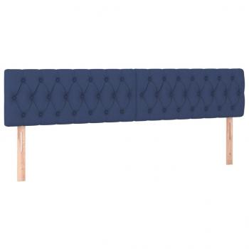 Kopfteile 2 Stk. Blau 100x7x78/88 cm Stoff