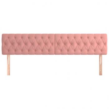 Kopfteile 2 Stk. Rosa 100x7x78/88 cm Samt