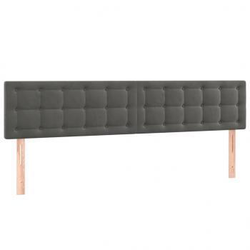 Kopfteile 2 Stk. Dunkelgrau 100x5x78/88 cm Samt