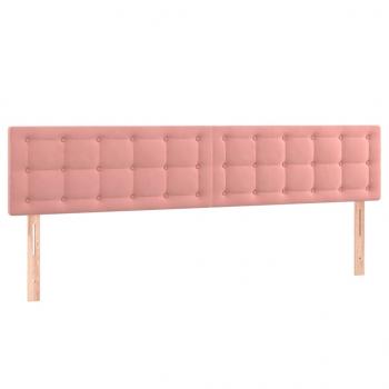 Kopfteile 2 Stk. Rosa 100x5x78/88 cm Samt