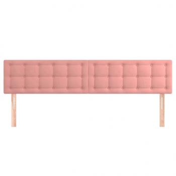 Kopfteile 2 Stk. Rosa 100x5x78/88 cm Samt