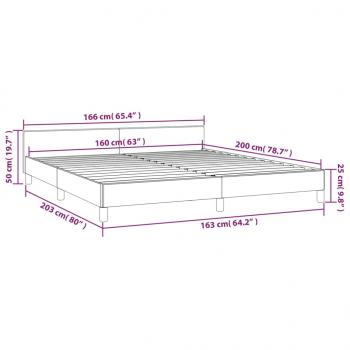 Bettgestell mit Kopfteil Dunkelgrau 160x200 cm Samt