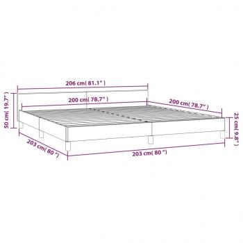 Bettgestell mit Kopfteil Dunkelgrau 200x200 cm Samt