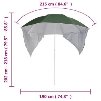 Strandschirm mit Seitenwänden Grün 215 cm