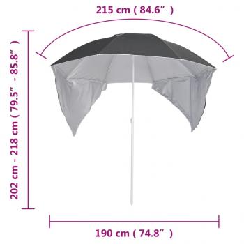 Strandschirm mit Seitenwänden Anthrazit 215 cm