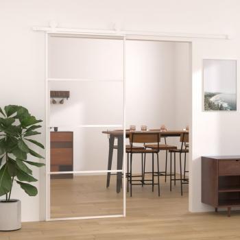 ARDEBO.de - Schiebetür ESG-Glas und Aluminium 90x205 cm Weiß