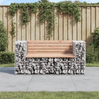 ARDEBO.de - Gartenbank aus Gabionen 143x71x65,5 cm Massivholz Douglasie