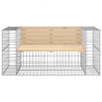 Gartenbank aus Gabionen 143x71x65,5 cm Massivholz Kiefer