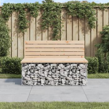 ARDEBO.de - Gartenbank aus Gabionen 103x70x65 cm Massivholz Kiefer