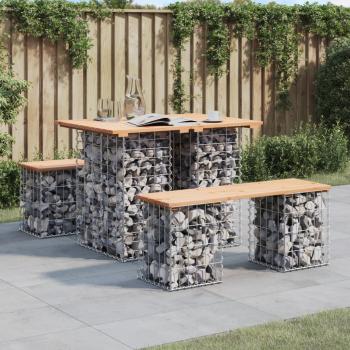 ARDEBO.de - Gartenbank aus Gabionen 100x70x72 cm Massivholz Kiefer