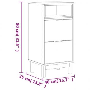 Nachttisch FLAM 40x35x80 cm Massivholz Kiefer