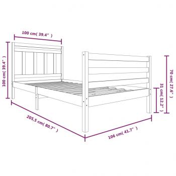 Massivholzbett 100x200 cm