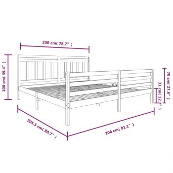 Massivholzbett Weiß 200x200 cm