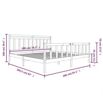 Massivholzbett Honigbraun 200x200 cm