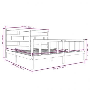 Massivholzbett Schwarz Kiefer 200x200 cm