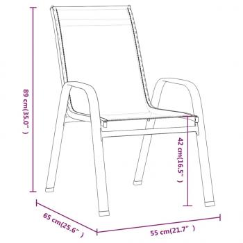 Stapelbare Gartenstühle 2 Stk. Grau Textilene