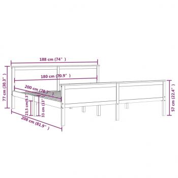 Massivholzbett Honigbraun Kiefernholz 180x200 cm