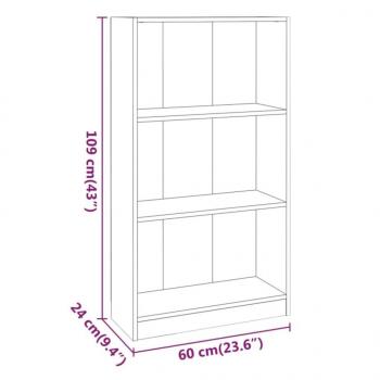 Bücherregal Räuchereiche 60x24x109 cm Holzwerkstoff