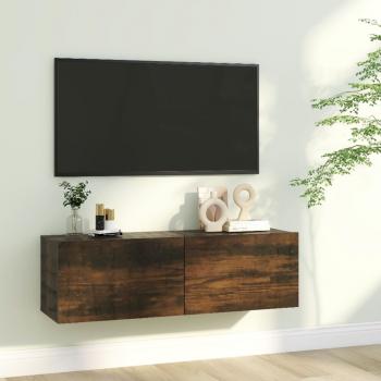 ARDEBO.de - TV-Wandschrank Räuchereiche 100x30x30 cm Holzwerkstoff