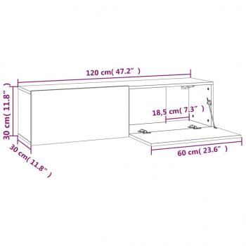 TV-Wandschrank Räuchereiche 120x30x30 cm Holzwerkstoff