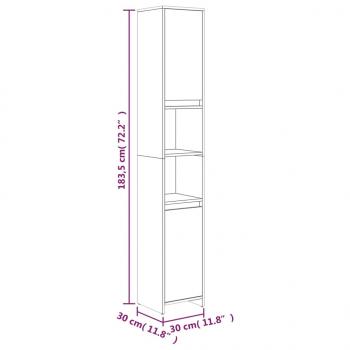 Badezimmerschrank Braun Eiche 30x30x183,5 cm Holzwerkstoff